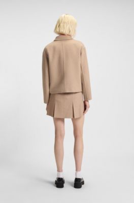 Veste Relaxed boutonn&eacute;e sur le devant, Brun chin&eacute;