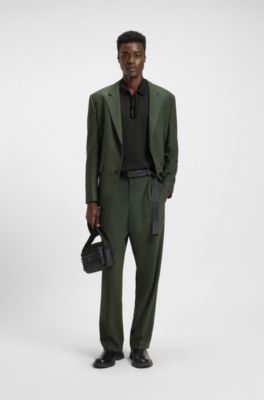 Polo de algod&oacute;n con tapeta de cremallera, Negro