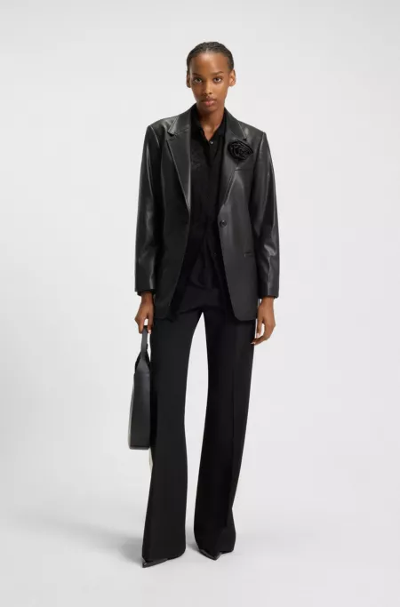 Regular-fit blazer in faux leather