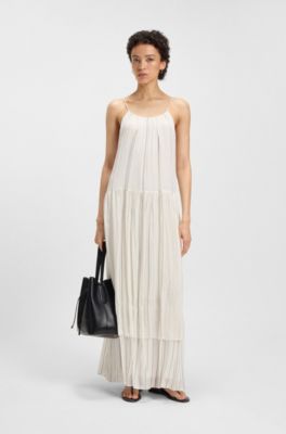 Leather sandals with metallic Double B monogram, Black