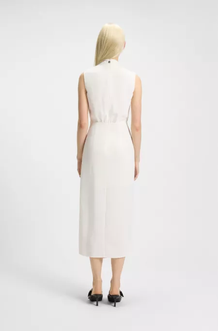 Drape-detail dress with mock neck