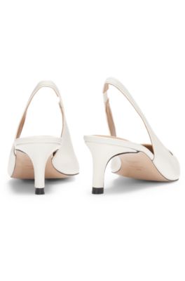 Zapatos de tac&oacute;n con tal&oacute;n abierto en piel de napa, Blanco