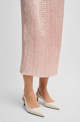 Zapatos de tac&oacute;n con tal&oacute;n abierto en piel de napa, Blanco