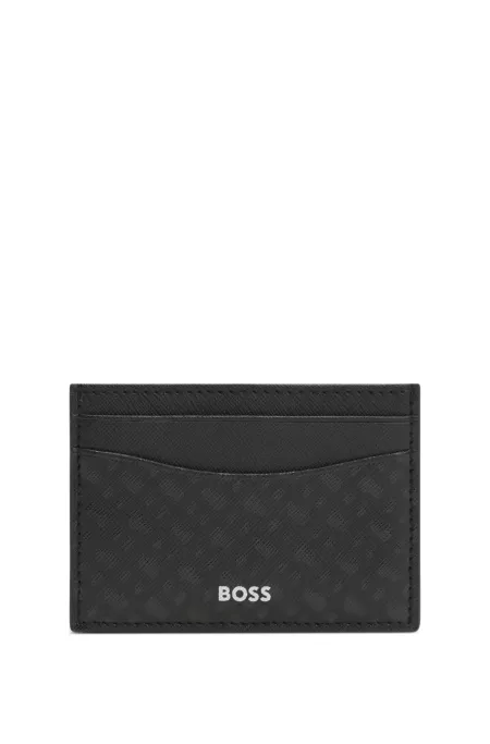 Monogrammed card holder with printed logo