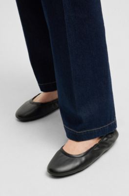 Bailarinas de piel de napa con monograma Double B, Negro