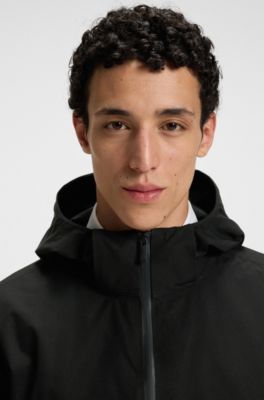 Mesh-lined jacket with water-repellent finish, Black