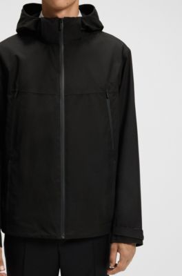 Mesh-lined jacket with water-repellent finish, Black