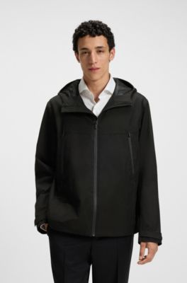 Mesh-lined jacket with water-repellent finish, Black