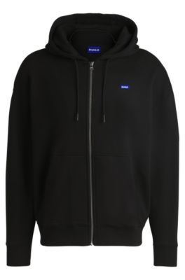 All-gender relaxed-fit hoodie in cotton terry, Black
