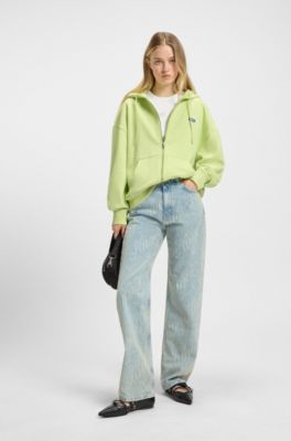 All-gender relaxed-fit hoodie in cotton terry, Green