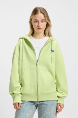 All-gender relaxed-fit hoodie in cotton terry, Green