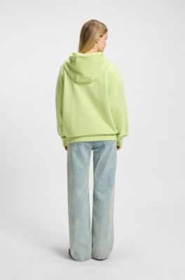 All-gender relaxed-fit hoodie in cotton terry, Green