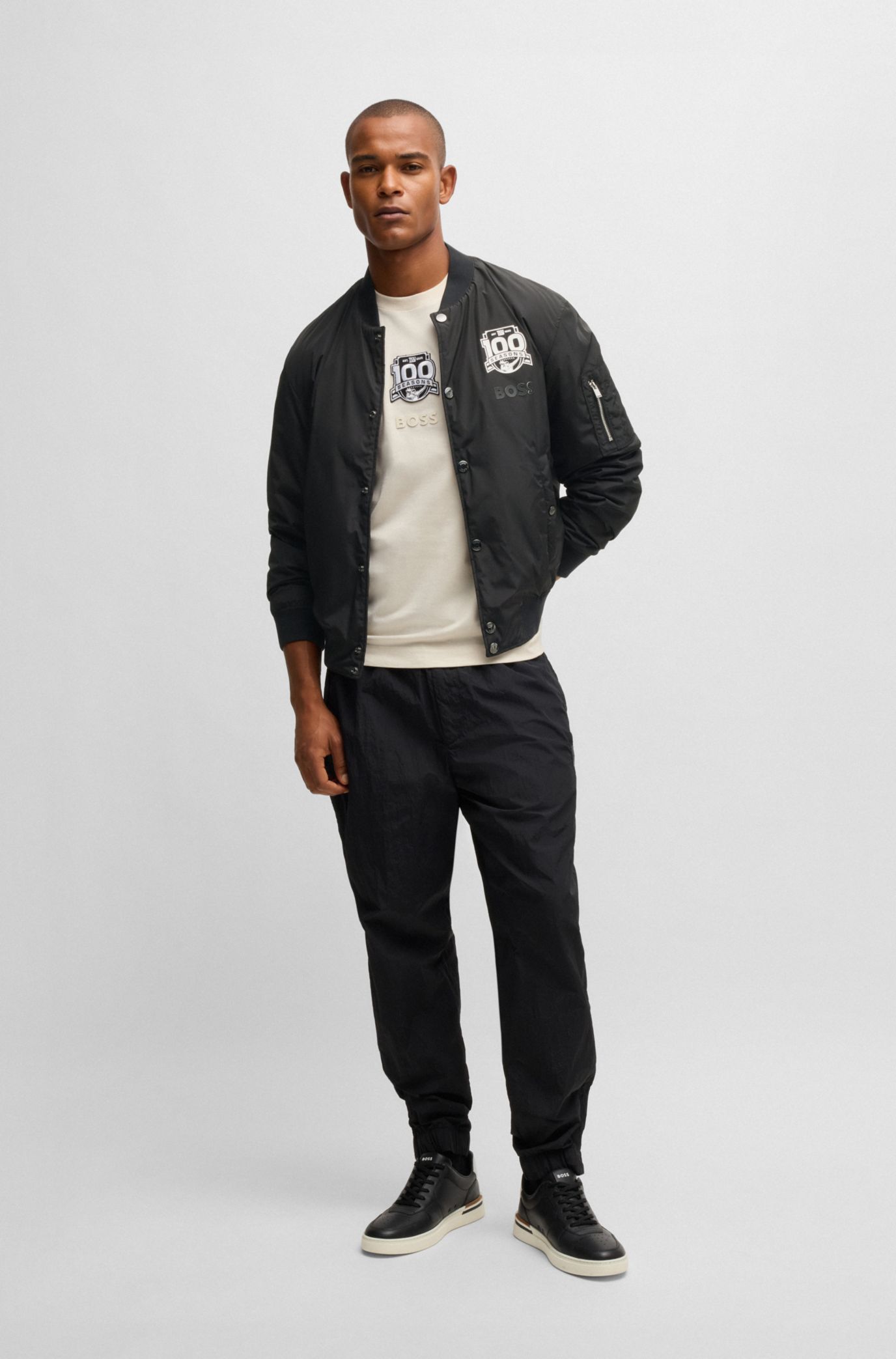 BOSS - BOSS x NFL water-repellent jacket with special branding - Black