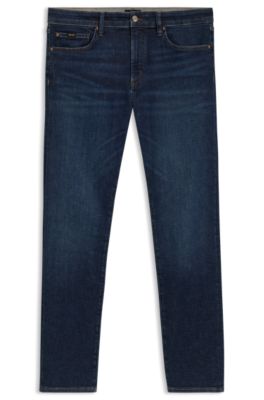 Jean Slim en denim performant bleu, Bleu fonc&eacute;