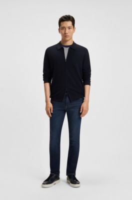 Jean Slim en denim performant bleu, Bleu fonc&eacute;
