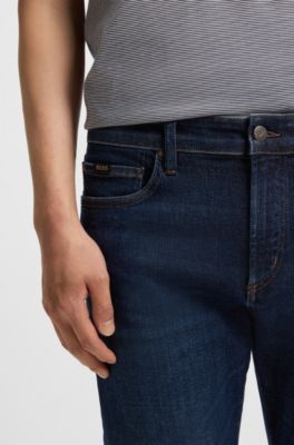 Jean Slim en denim performant bleu, Bleu fonc&eacute;