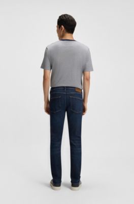 Jean Slim en denim performant bleu, Bleu fonc&eacute;