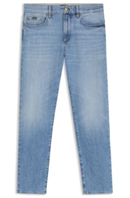 Slim-fit jeans in blue comfort-stretch denim, Light Blue