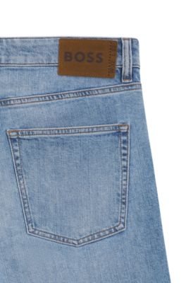 Slim-fit jeans in blue comfort-stretch denim, Light Blue