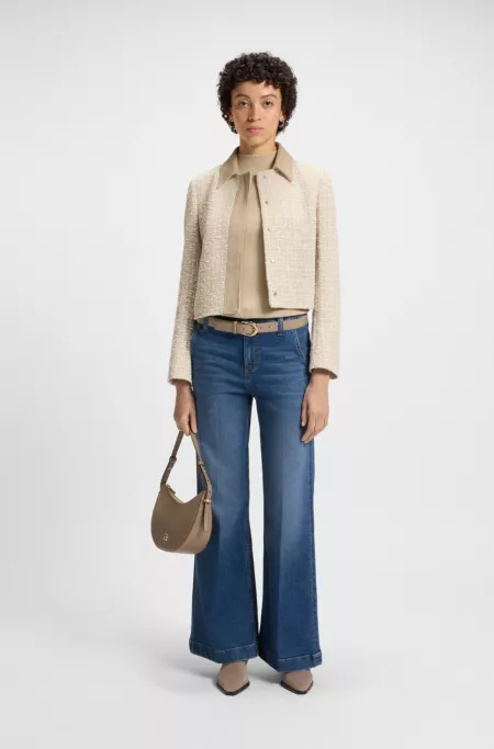 Fit-and-flare jeans in blue Italian stretch denim