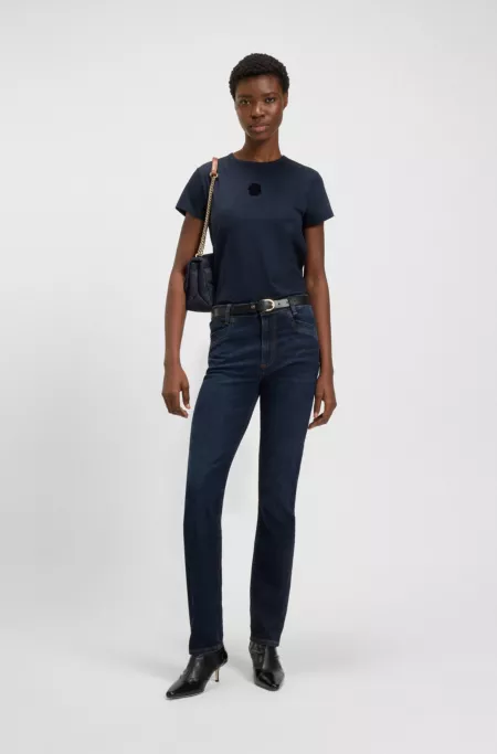 Deep-blue slim-fit jeans in stretch denim
