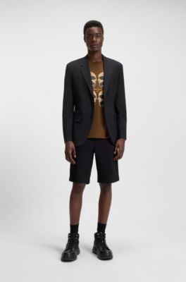 Boxing-artwork T-shirt in cotton jersey, Brown