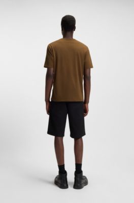 Boxing-artwork T-shirt in cotton jersey, Brown