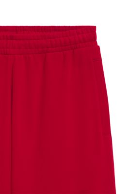 Peached-cotton tracksuit bottoms in a baggy fit, Dark Red