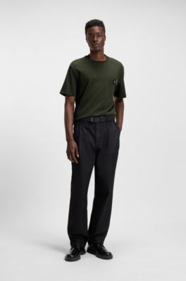 Zip-pocket T-shirt in interlock cotton, Dark Green