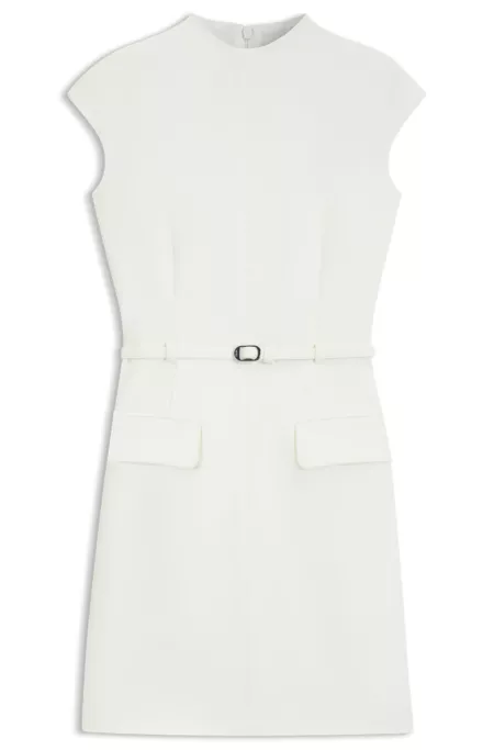 Shift dress with belt detail