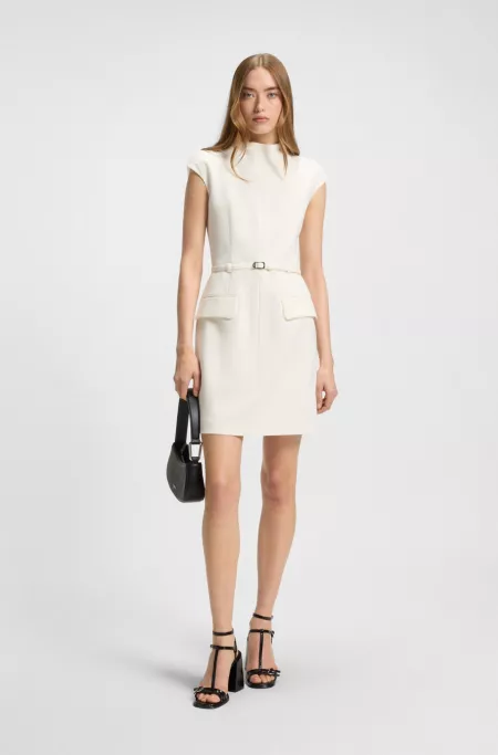 Shift dress with belt detail