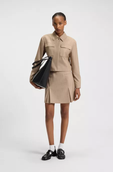 Mini skirt in pinstripe flannel