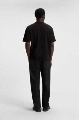 Bird-artwork T-shirt in cotton jersey, Black