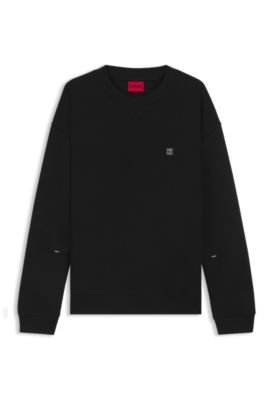 Stacked-logo sweatshirt in a cotton blend, Black