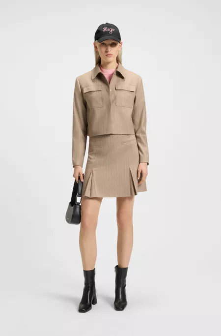 Relaxed-fit blazer in pinstripe flannel