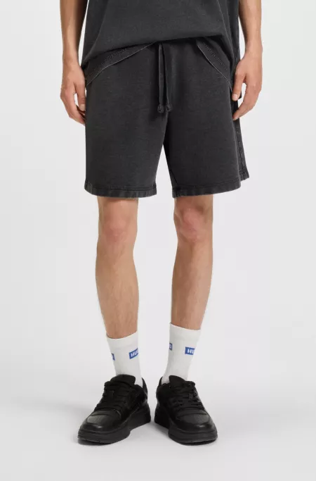 Faded-logo shorts in cotton terry