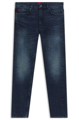 Blue slim-fit jeans in comfort-stretch denim, Dark Blue