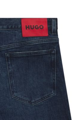 Blue slim-fit jeans in comfort-stretch denim, Dark Blue