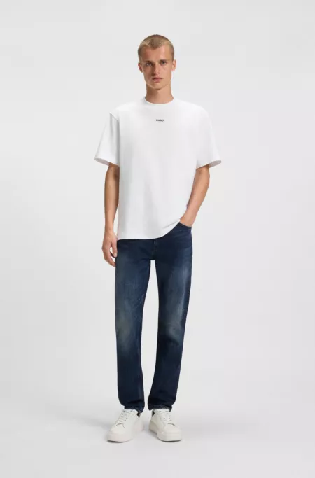 Blue slim-fit jeans in comfort-stretch denim