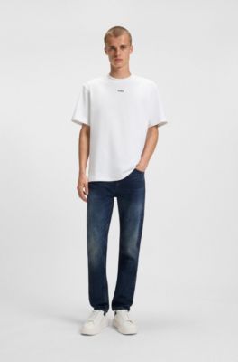 Blue slim-fit jeans in comfort-stretch denim, Dark Blue