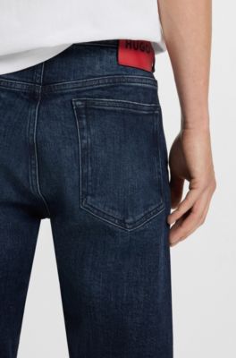 Blue slim-fit jeans in comfort-stretch denim, Dark Blue