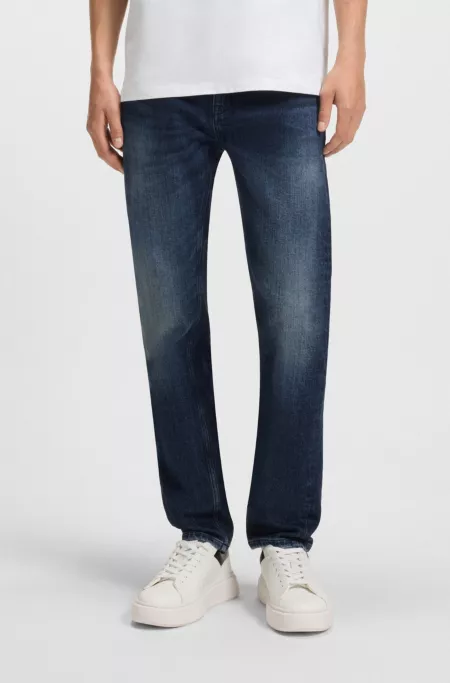 Blue slim-fit jeans in comfort-stretch denim