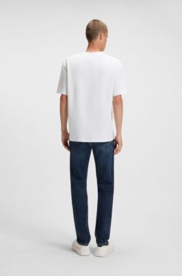 Blue slim-fit jeans in comfort-stretch denim, Dark Blue