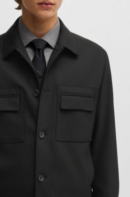 Chaqueta de sarga el&aacute;stica con un corte moderno, Negro