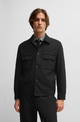 Chaqueta de sarga el&aacute;stica con un corte moderno, Negro