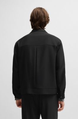 Chaqueta de sarga el&aacute;stica con un corte moderno, Negro