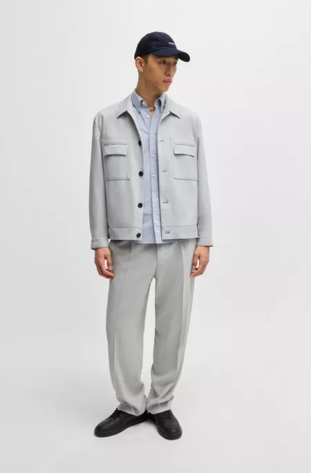 Modern-fit jacket in stretch twill
