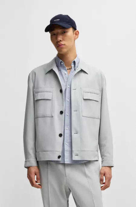 Modern-fit jacket in stretch twill