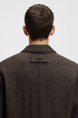 Manteau Regular &agrave; fermeture invisible, Marron