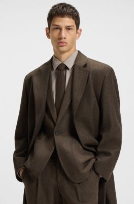 Concealed-closure coat in a regular fit, Brown